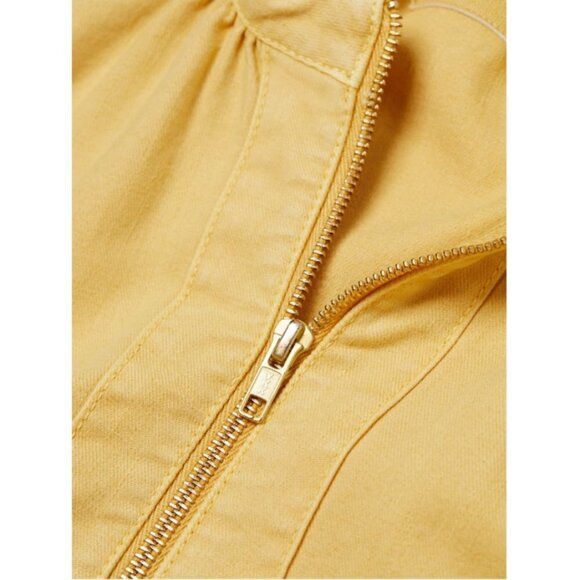 💕MOTHER DENIM💕 Gatherer Short Romper ~ So Far Gone - Rattan Yellow Size Small - Picture 8 of 16